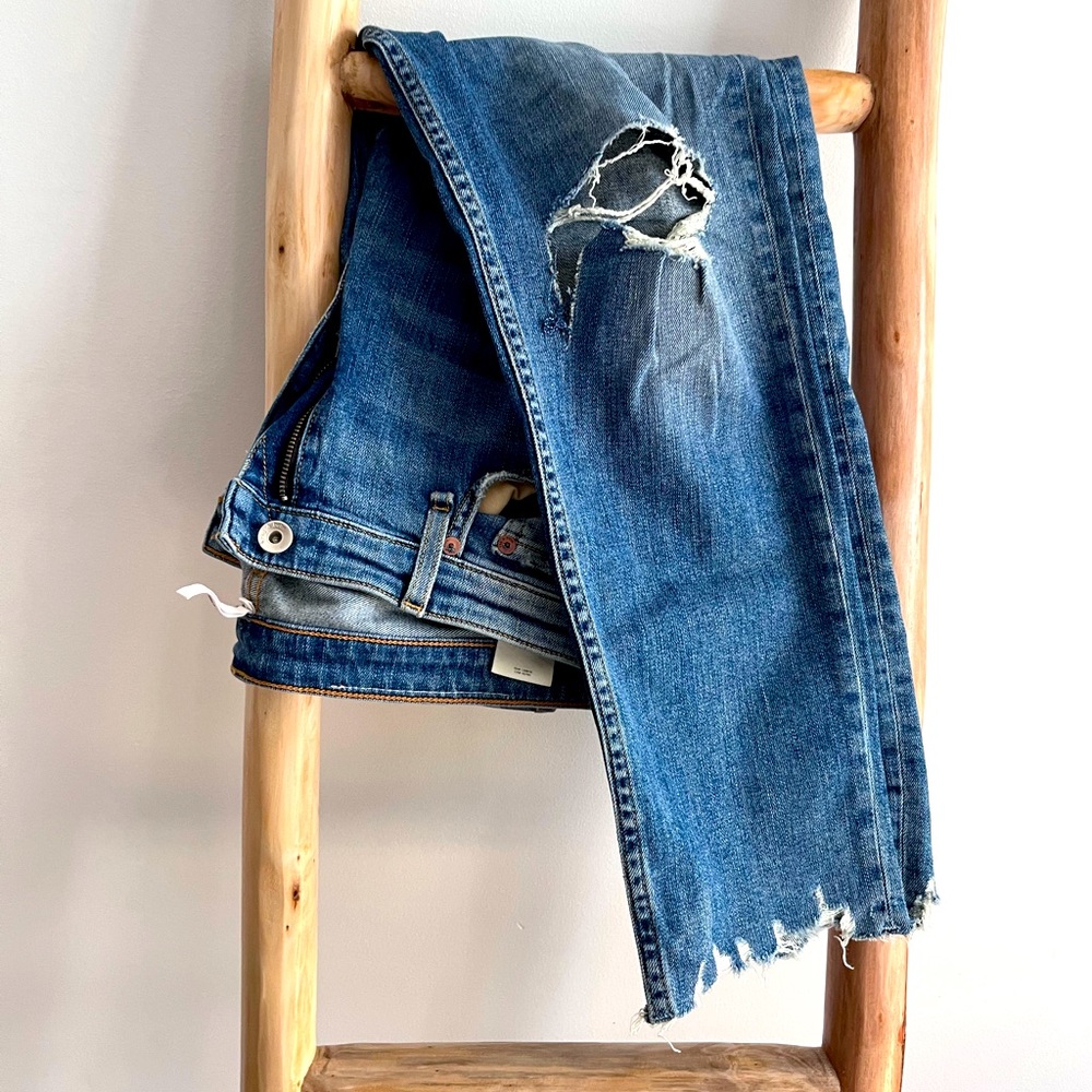 Rag & Bone Cropped Ripped Jeans
